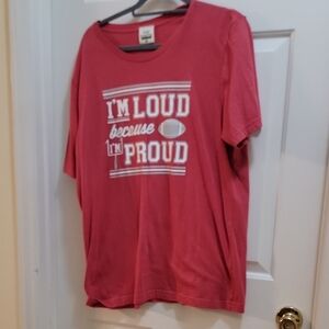 Red Graphic T-Shirt Football Momma I'm Loud Size  XL